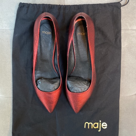 Maje Escarpin red kitten heels nwt - Picture 2 of 6